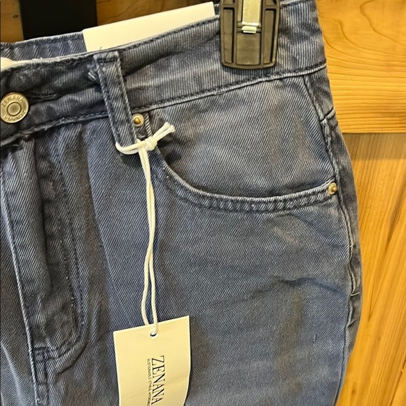 Zenana Outfitters Wide Leg Crop Jeans in Dark Blue - Picture 7 of 12